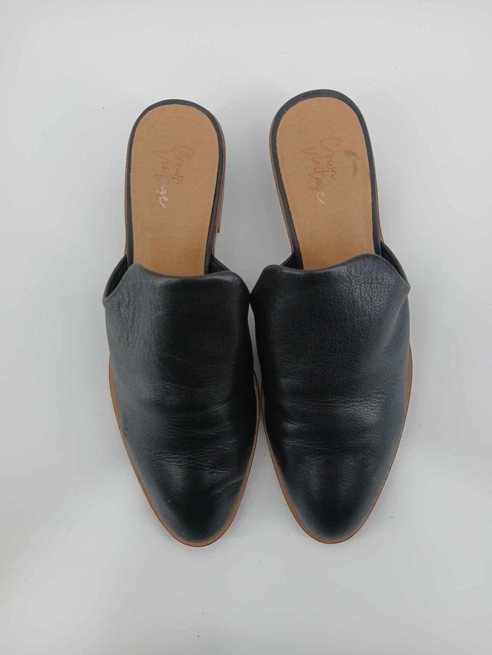 Leather mule slides, Crown Vintage 9.5